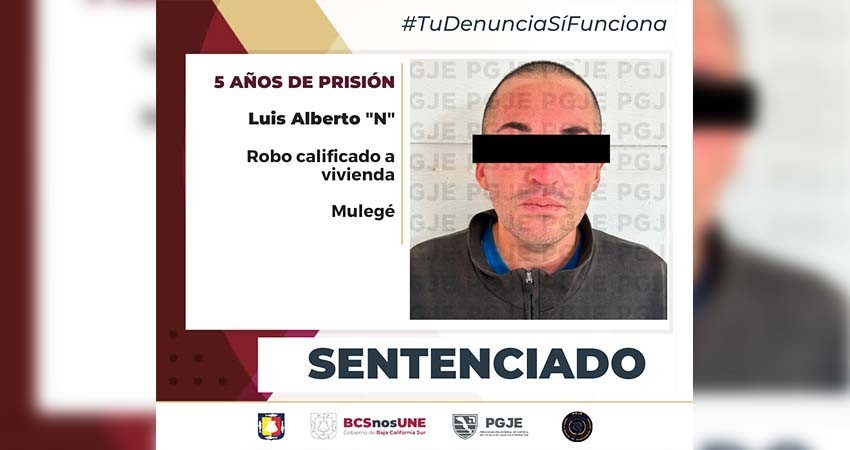 Sentencia a más de 5 años de prisión a Luis “N” por el delito de robo con violencia