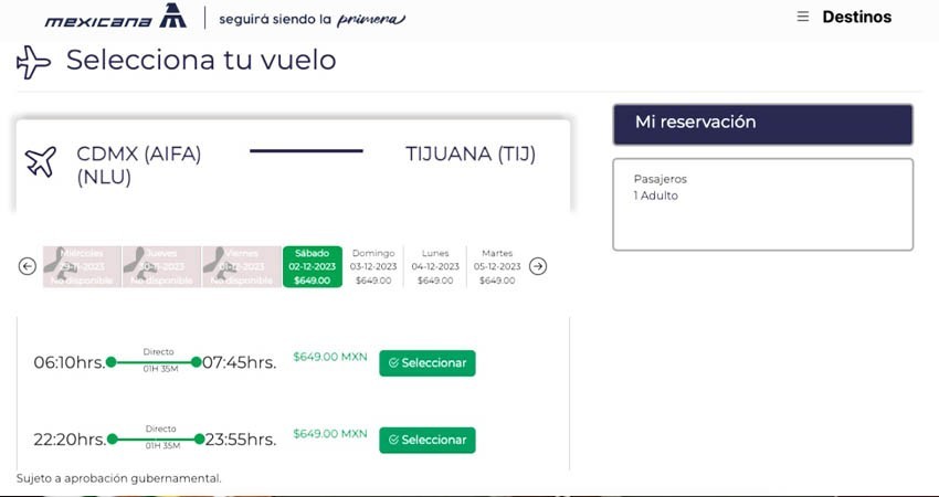 Mexicana de Aviación ya abrió la venta de boletos en su sitio web; así están algunos de los precios