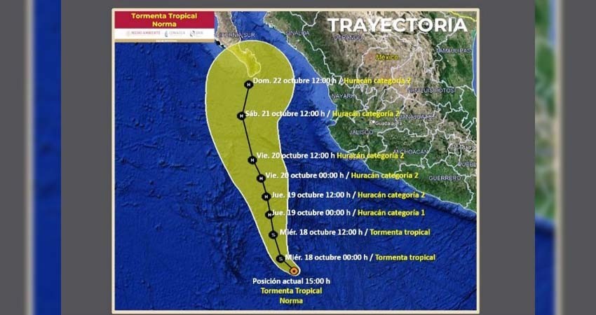 Se forma tormenta tropical "Norma", podría impactar a BCS