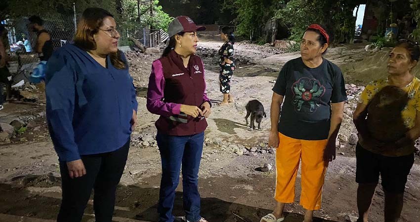 Evalúa Presidenta Municipal daños en la colonia Rinconada Lázaro Cárdenas
