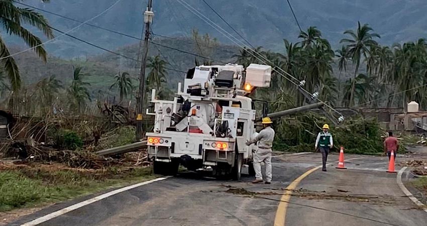 1.3 millones de usuarios, los afectados en la electricidad por “Otis” en Guerrero: CFE