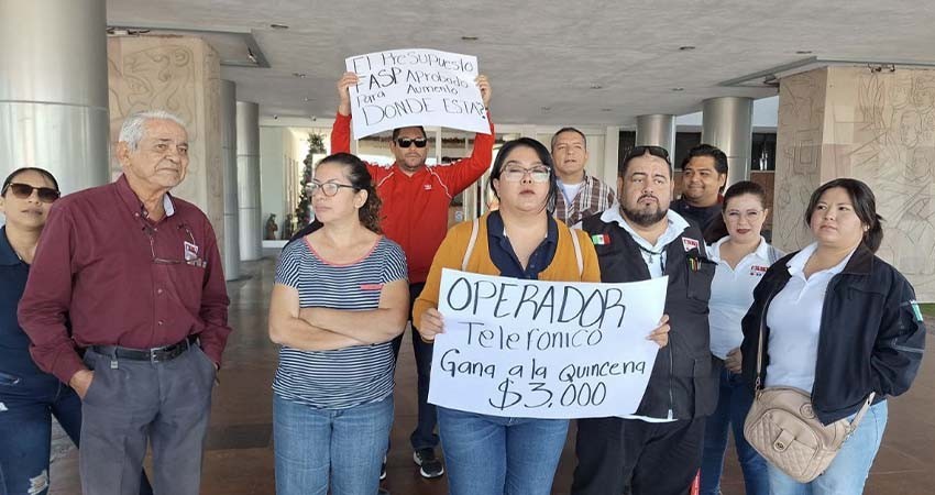 Mediante protesta personal del C-4 exige aumento salarial