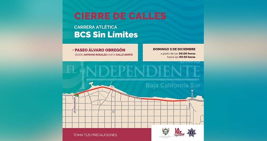 Habrá cierres a la circulación vial para este fin de semana en el Paseo Álvaro Obregón