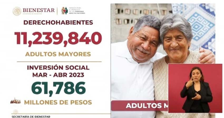 Más de 11 millones de adultos mayores reciben pensión del Bienestar