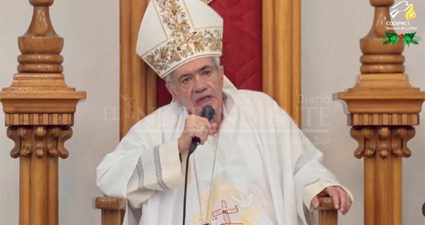 A diferencia de otras entidades, en BCS vivimos en paz: Obispo