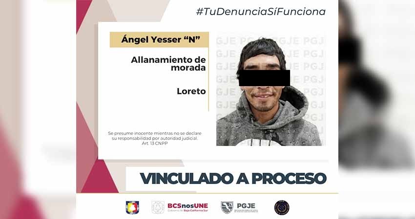 Inicia PGJE proceso penal contra i Yasser “N” por allanamiento de morada