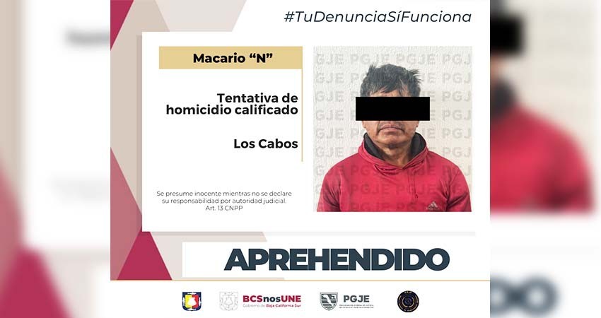 Fue aprehendido Macario “N” por el delito de tentativa de homicidio