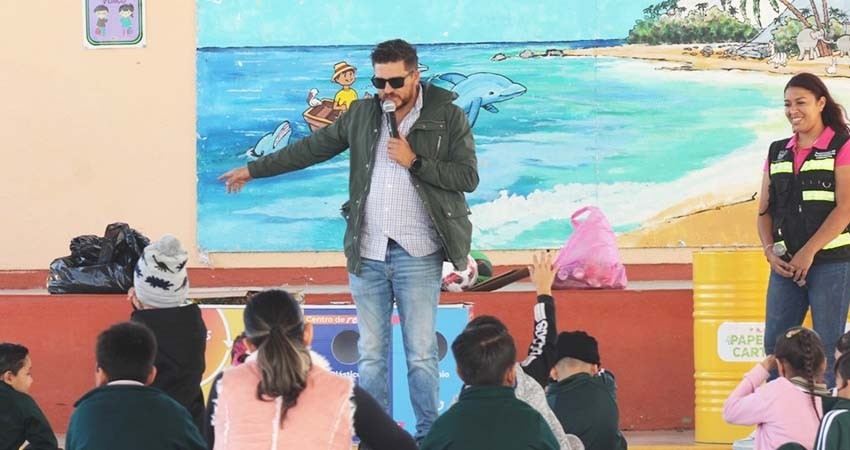 Imparten pláticas de concientización de Ruta Cero en la primaria Hugo Cervantes del Río