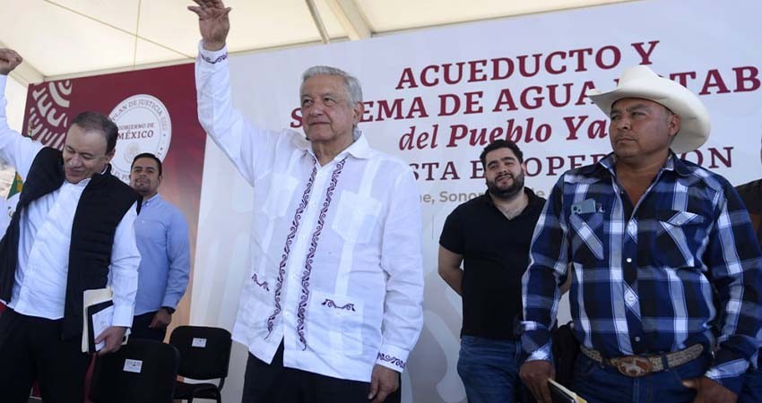 López Obrador inaugura obra para llevar agua al pueblo Yaqui