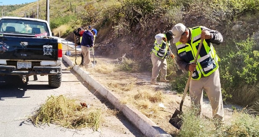 Realiza Servicios Públicos limpieza de 600 metros lineales de la subida del Pedregal del Cortés