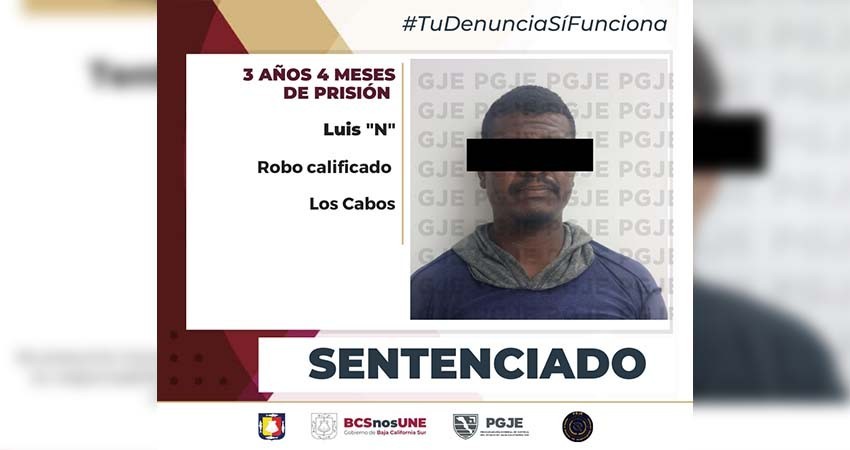 Sentencian a 3 años de prisión a Luis “N” por robo calificado