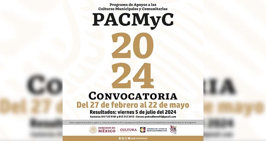Abren convocatoria para participar en el PACMYC 2024