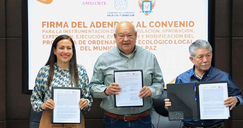 Firman gobierno de BCS, federal y Ayto de La Paz convenio de colaboración en materia ambiental