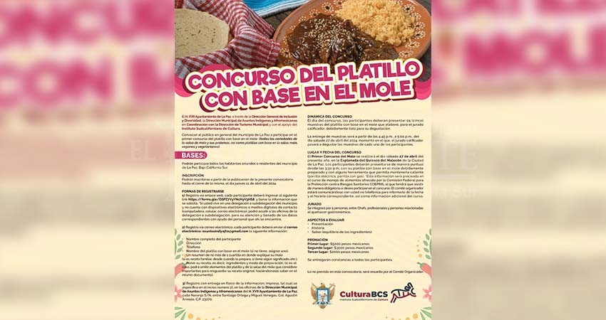 Abierta la convocatoria para el concurso del platillo a base de Mole