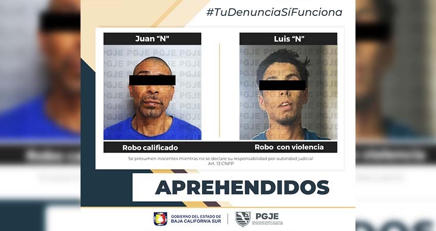 Fueron aprehendidas dos personas buscadas por el delito de robo