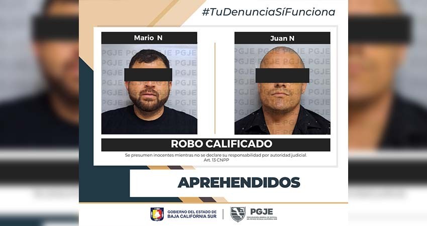 Fueron aprehendidas a dos personas por el delito de robo