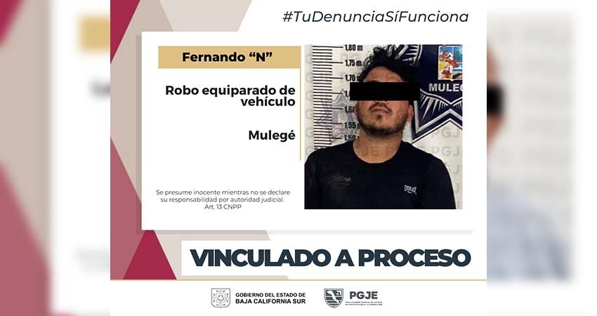 Queda vinculado a proceso Fernando “N” por robo equiparado de vehículo     3