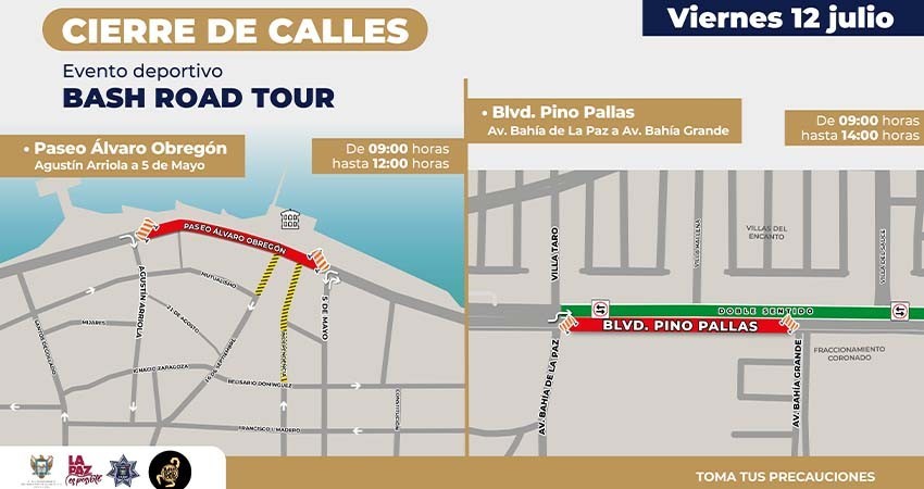 Anuncian cierre vial en el malecón y Pino Pallas para segunda edición del evento “Bash Road Tour”