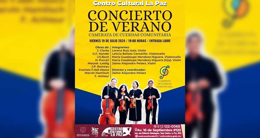 Invitan al concierto de verano en el Centro Cultural La Paz