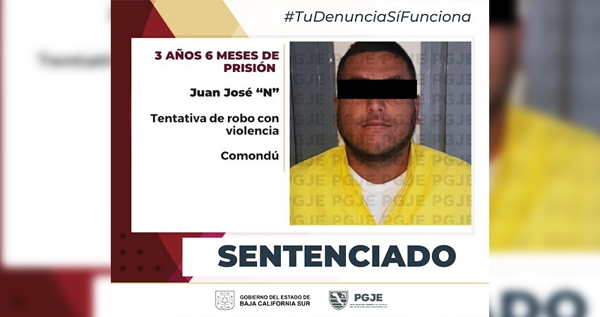 Sentencian a más de 3 años de prisión a José “N” por el delito de robo