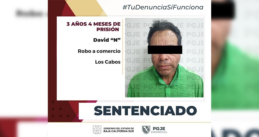 Pasará más de 3 años en prisión por el delito de robo que cometió a un comercio abierto al público