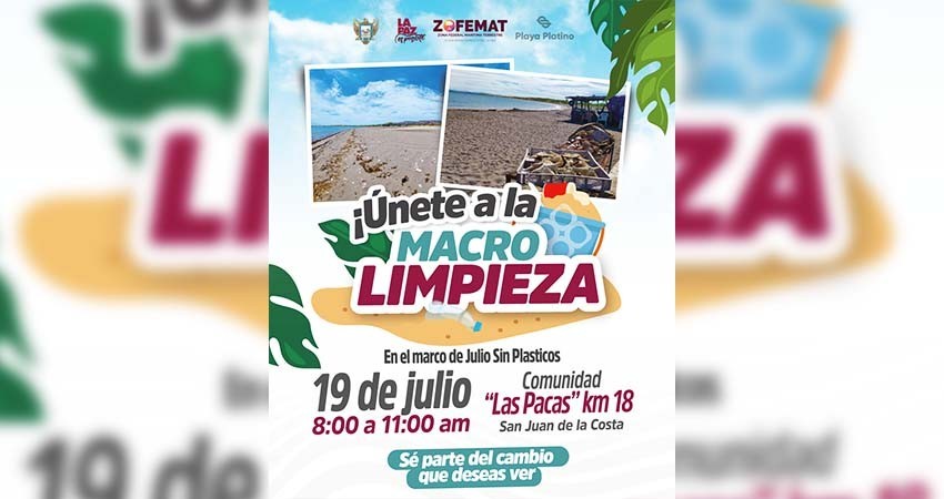 Invitan a la macro limpieza de playas en la comunidad de Las Pacas