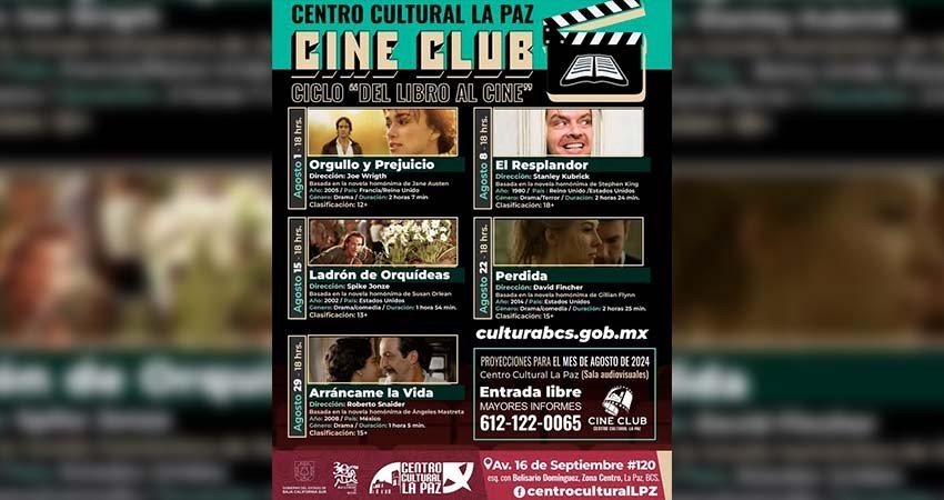 Presentan nuevas funciones para el ciclo de cine del mes de agosto