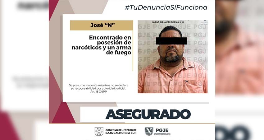 Detienen a José “N” posible narcomenudista con más de mil dosis de narcóticos y arma de fuego