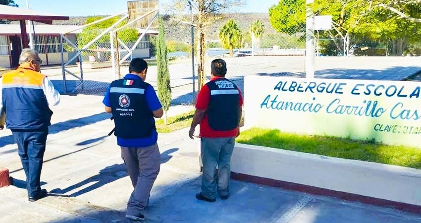 Continúan trabajos de supervisión en refugios temporales de BCS.