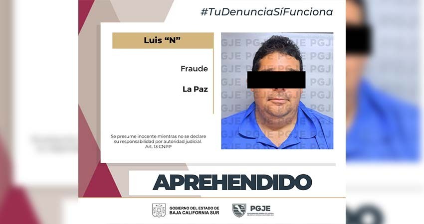 Fue aprehendido Luis “N” por el delito de fraude