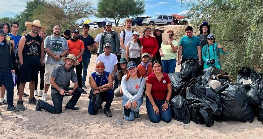 Exitosa la jornada de limpieza en Arroyo El Mezquitito liderada por la UABCS