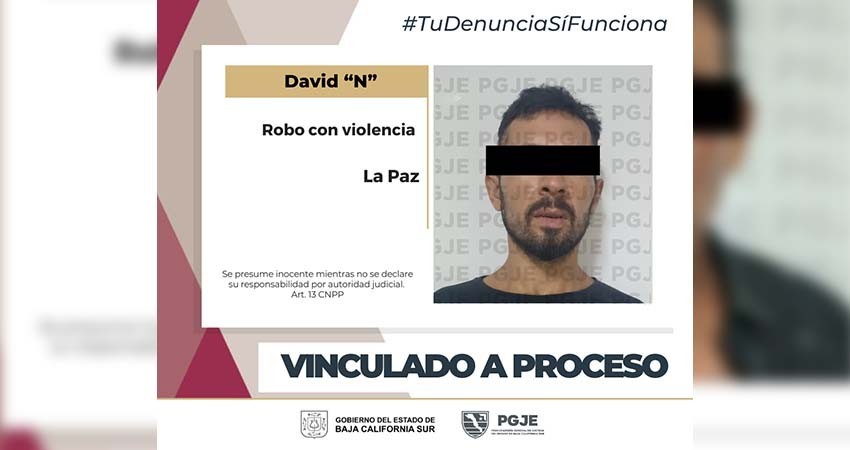 Queda David “N” en prisión preventiva por robo con violencia a negocio en La Paz