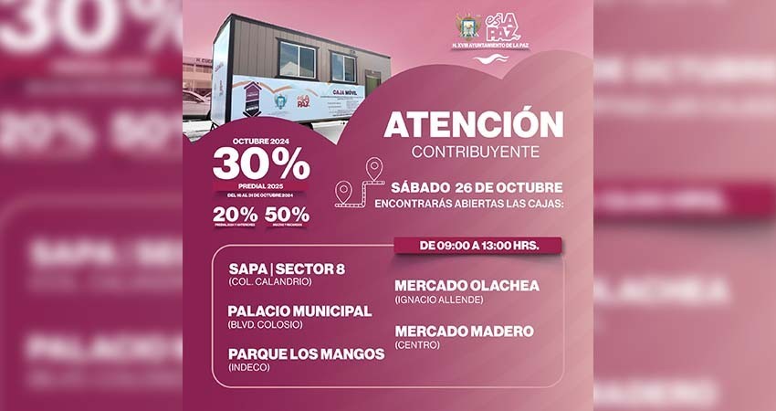 Instala Ayuntamiento de La Paz cajas móviles en diferentes puntos de la ciudad