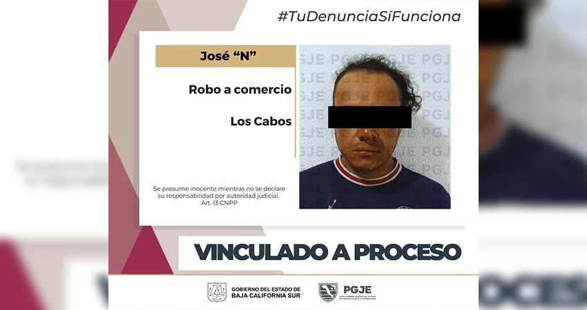 Por robo a comercio en Los Cabos queda vinculado a proceso José “N”