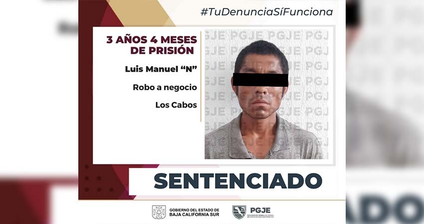 Sentencian a 3 años y 4 meses de prisión a un hombre por robo a Coppel en Los Cabos
