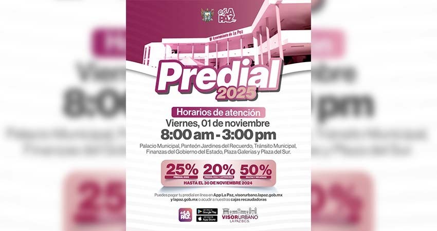Cajas para pago del Predial trabajarán con normalidad el 01 de noviembre