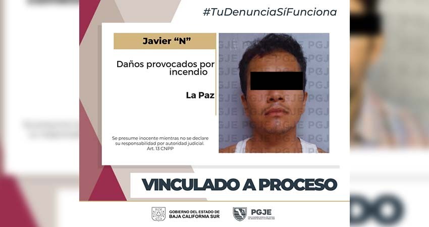 Vinculan a proceso a Javier “N” por daño agravado provocado por incendio