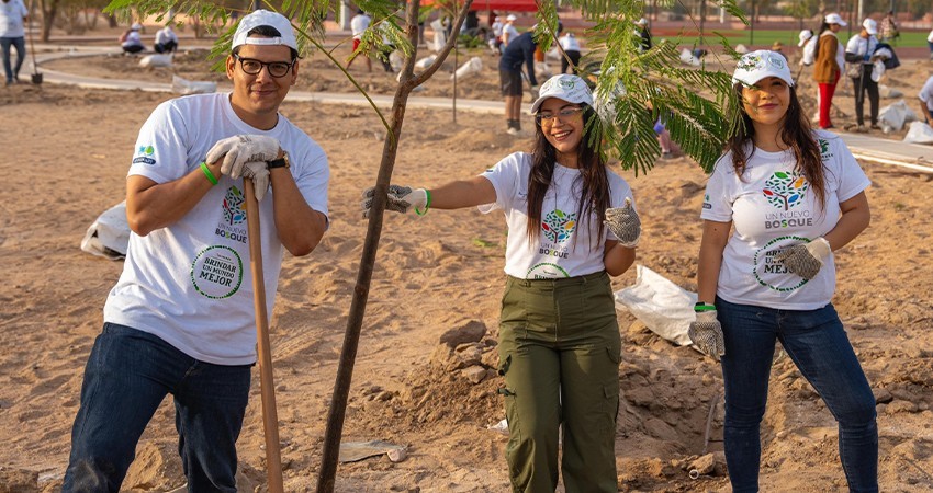Reforestan 500 árboles en el Centro Deportivo Municipal “El Piojillo”