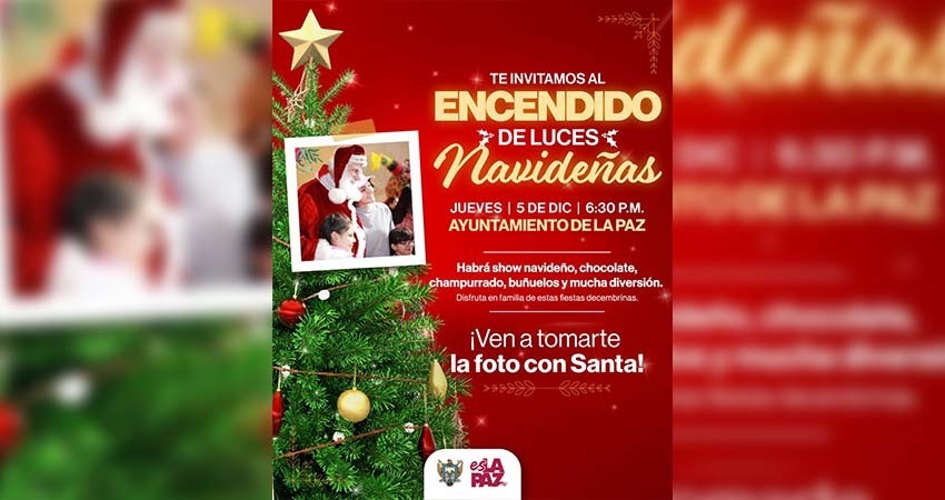 Invita el Ayuntamiento de La Paz al encendido de las luces navideñas de Palacio Municipal