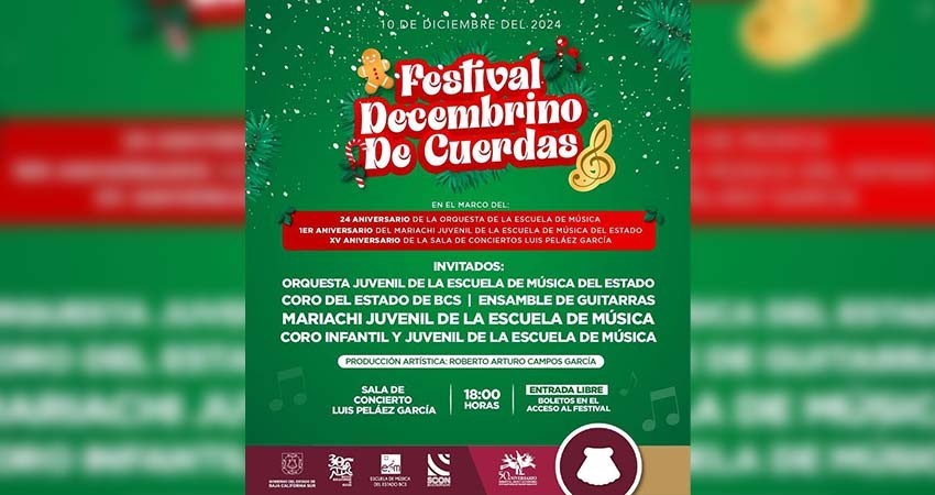 Celebrará ISC festival decembrino de cuerdas en la ciudad de La Paz