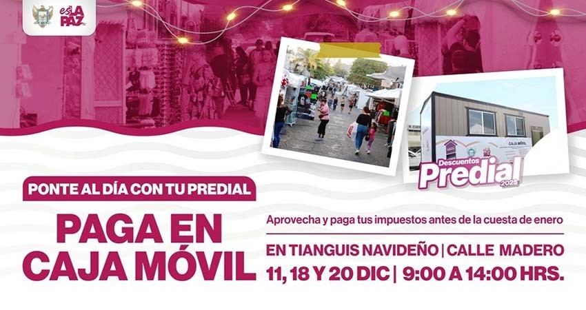 “Tianguis Navideño” contará con caja móvil para el pago del predial