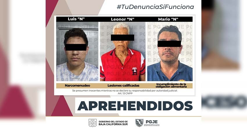 Detienen a tres personas por su relación en diversos delitos en BCS
