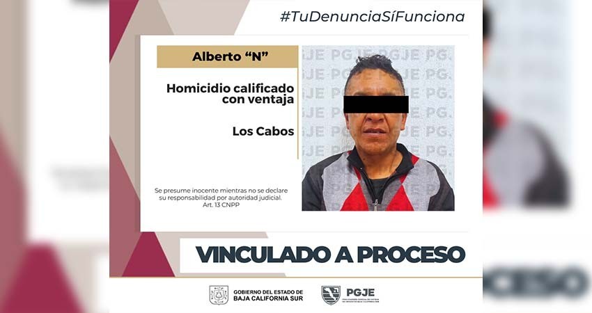Vinculan a proceso contra hombre acusado de homicidio calificado en Los Cabos