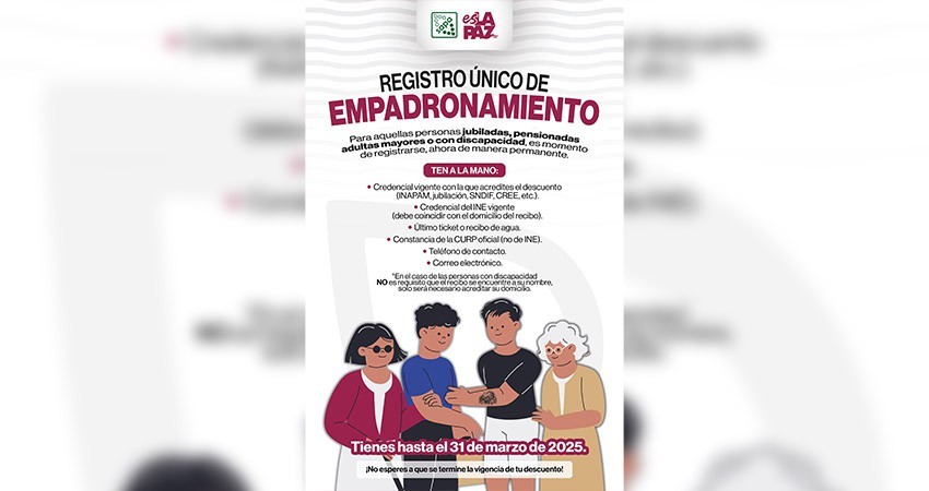 Invita OOMSAPAS al registro único de empadronamiento para pensionados y jubilados