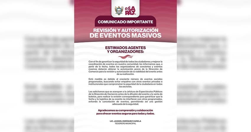 Ayuntamiento de La Paz anuncia nuevas medidas para la organización de eventos masivos