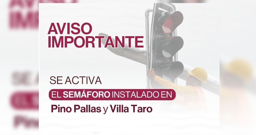 Activan el semáforo de Pino Pallas y Villa Taro en La Paz