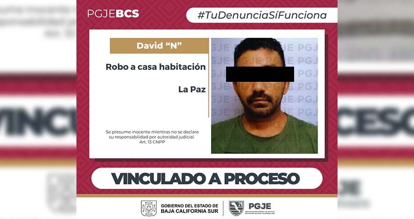 Queda en prisión preventiva a David “N” por robo en La Paz