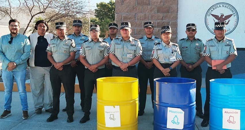 Imparten pláticas sobre reciclaje a elementos de la Guardia Nacional