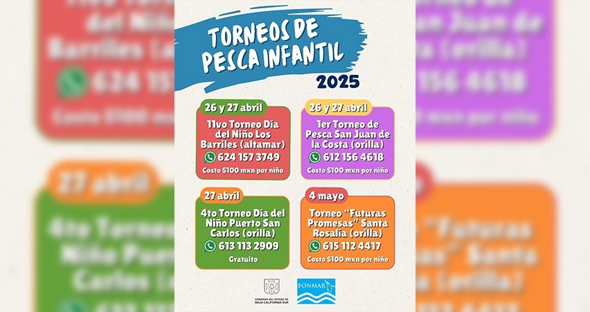 Celebrará FONMAR el día de la niñez con torneos de pesca infantil
