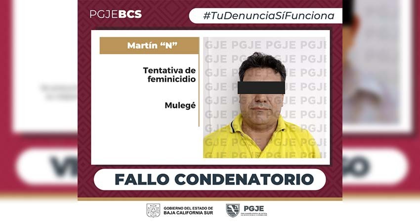 Obtiene PGJE fallo condenatorio para Martín N por feminicidio en grado de tentativa